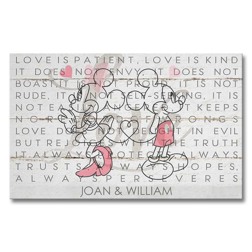 Personalized Love Is Patient Couple Canvas Art Gift Canvas and Poster GradoCreations
