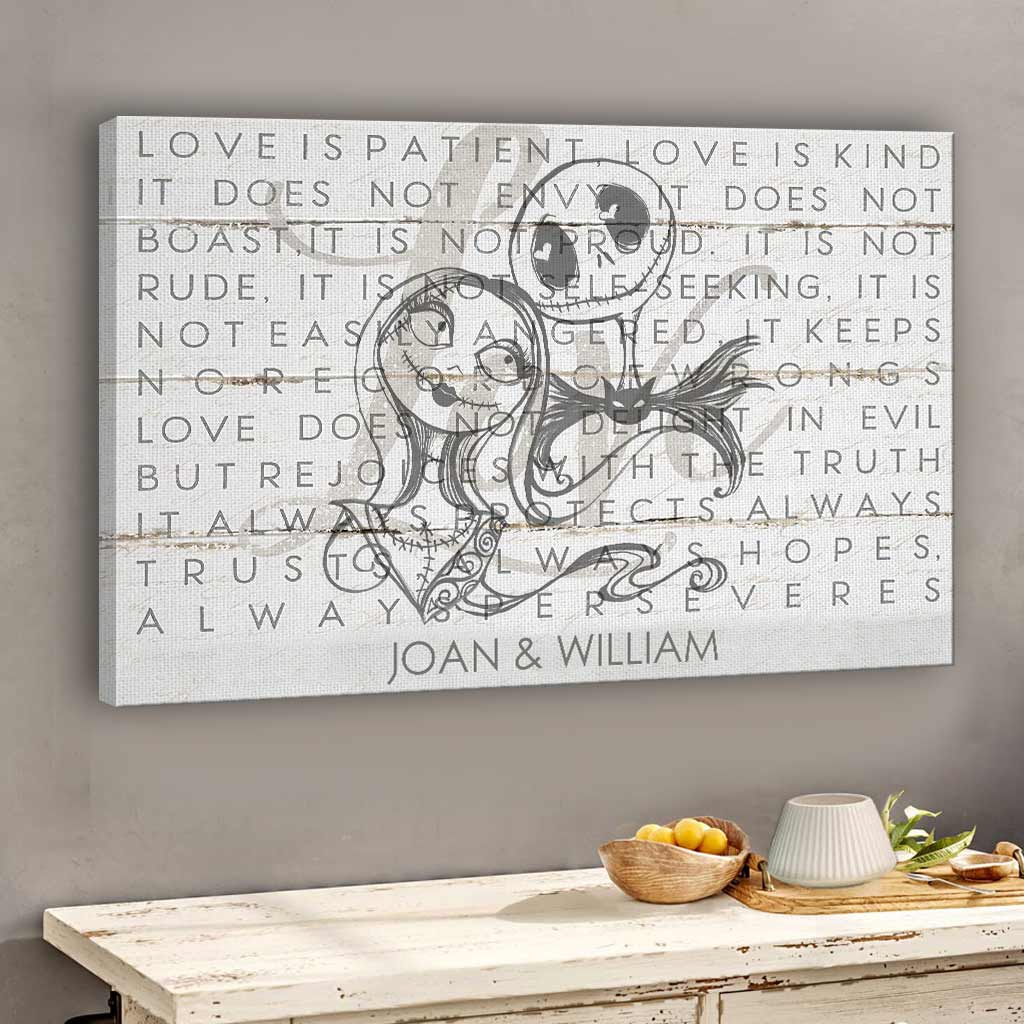 Personalized Love Is Patient Canvas Art for Couples Gift Canvas and Poster GradoCreations