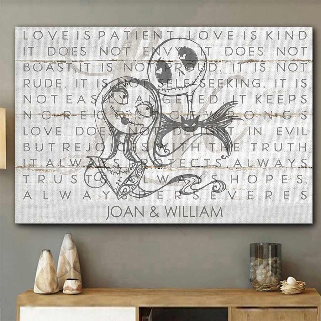 Personalized Love Is Patient Canvas Art for Couples Gift Canvas and Poster GradoCreations