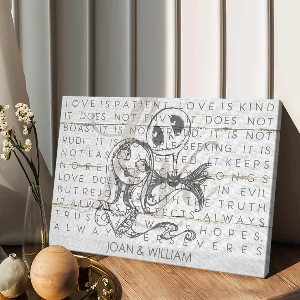 Personalized Love Is Patient Canvas Art for Couples Gift Canvas and Poster GradoCreations