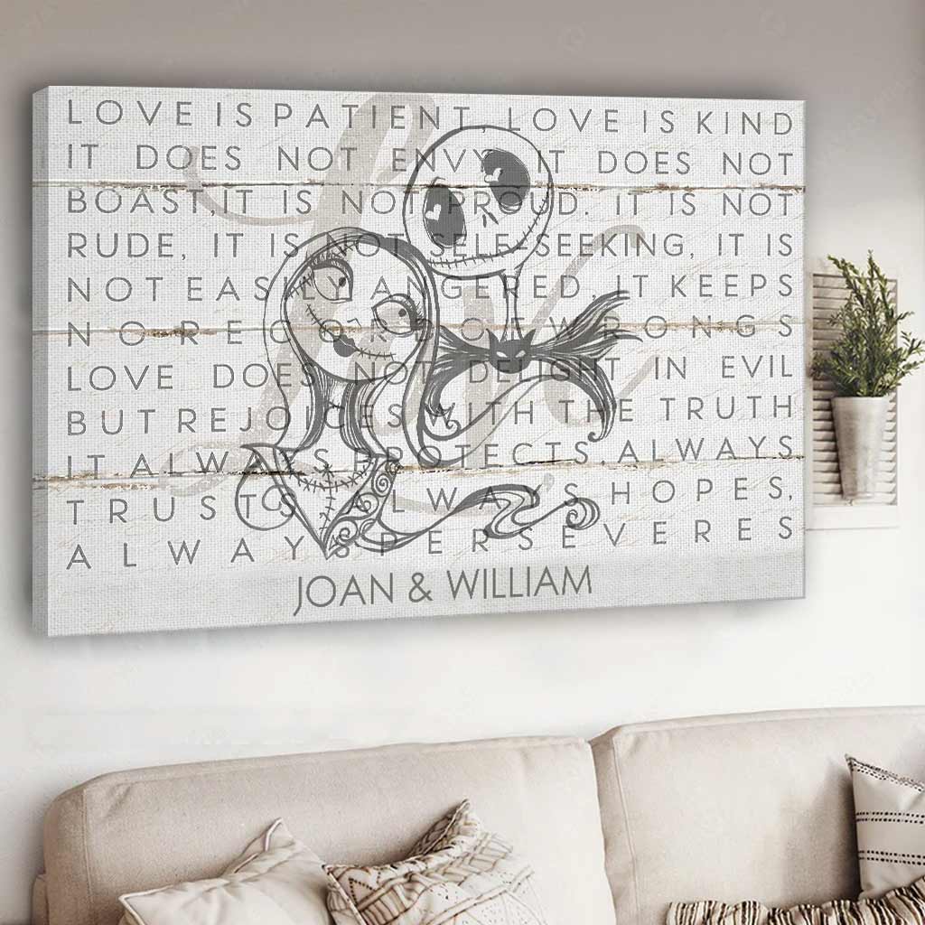 Personalized Love Is Patient Canvas Art for Couples Gift Canvas and Poster GradoCreations