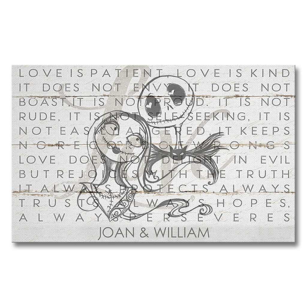 Personalized Love Is Patient Canvas Art for Couples Gift Canvas and Poster GradoCreations