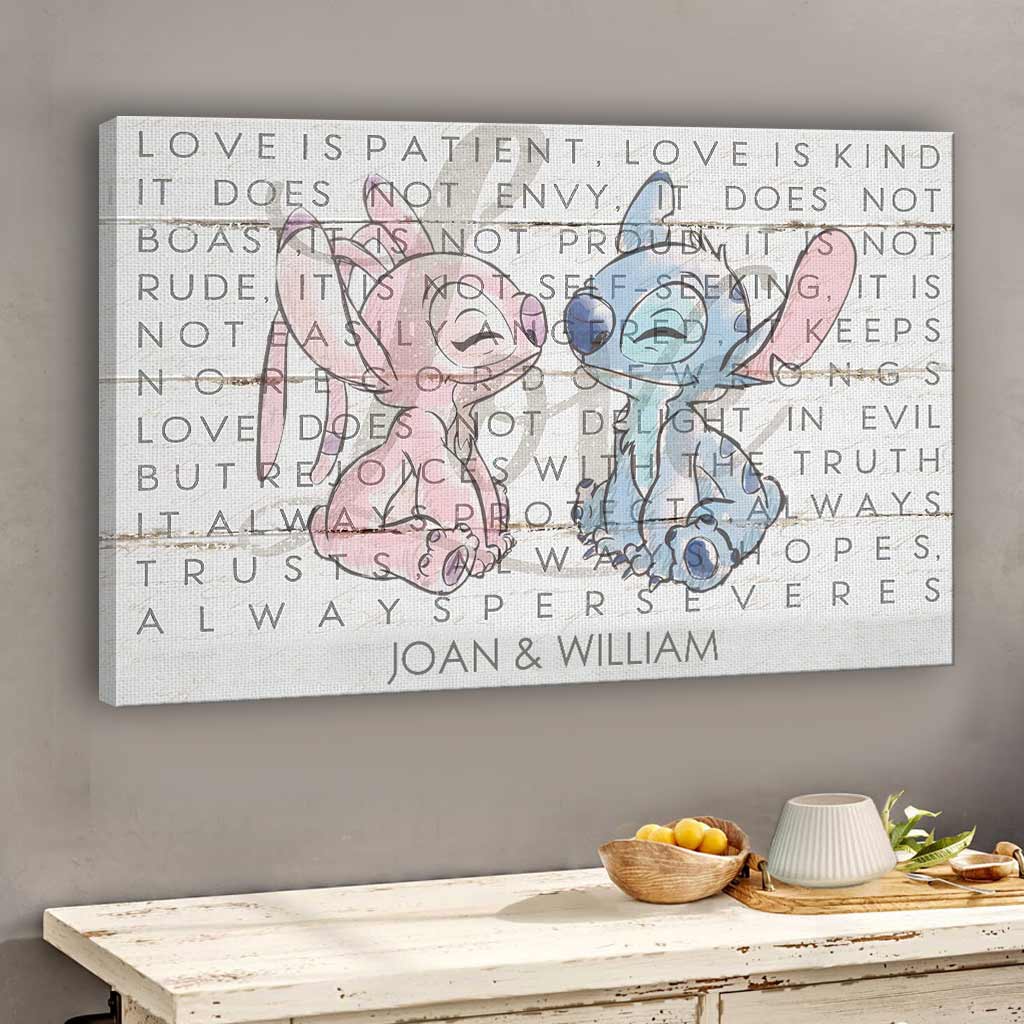 Personalized Couple Ohana Canvas Love Is Patient Kind Gift Canvas and Poster GradoCreations