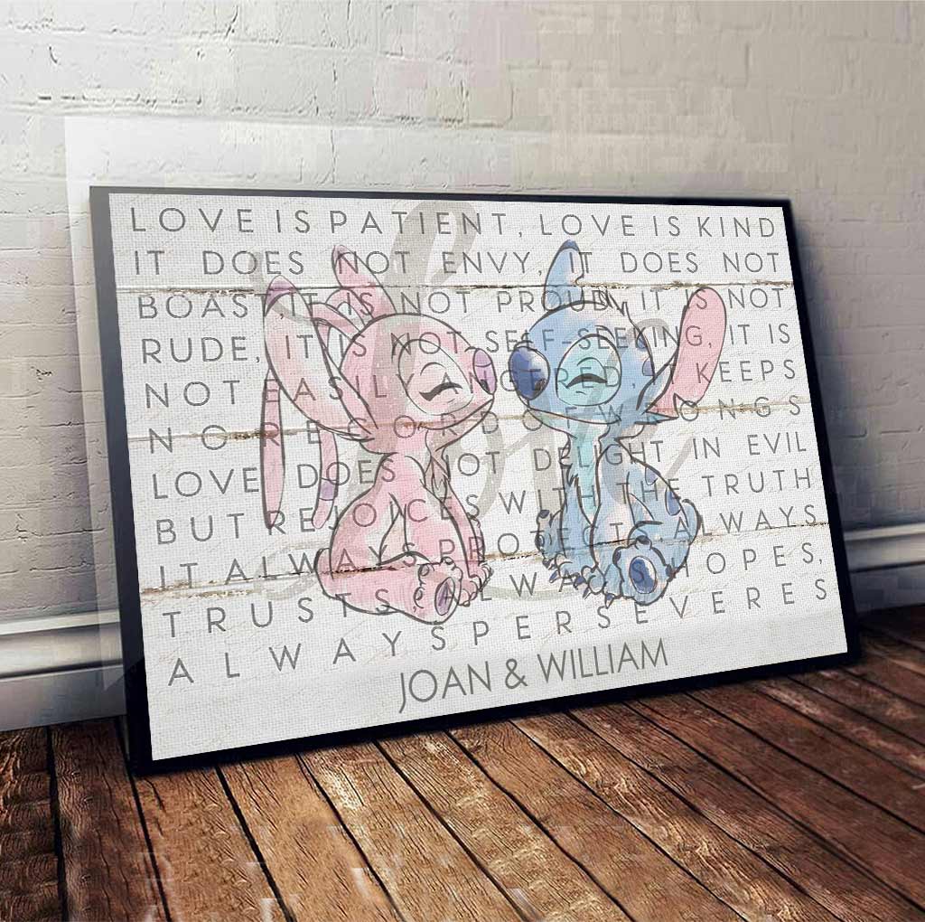 Personalized Couple Ohana Canvas Love Is Patient Kind Gift Canvas and Poster GradoCreations