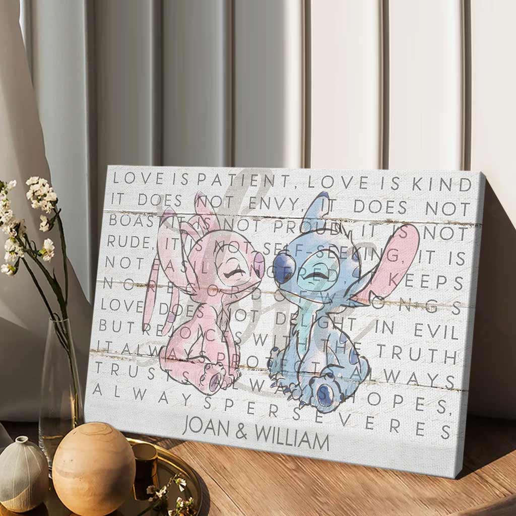 Personalized Couple Ohana Canvas Love Is Patient Kind Gift Canvas and Poster GradoCreations