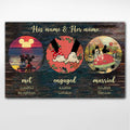 Personalized Engagement Wedding Couple Mouse Poster Custom Name Gift Canvas and Poster GradoCreations