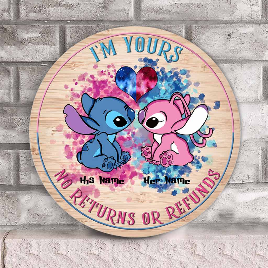 Personalized Round Wood Sign with Custom Names for Couples Round Wood Sign GradoCreations