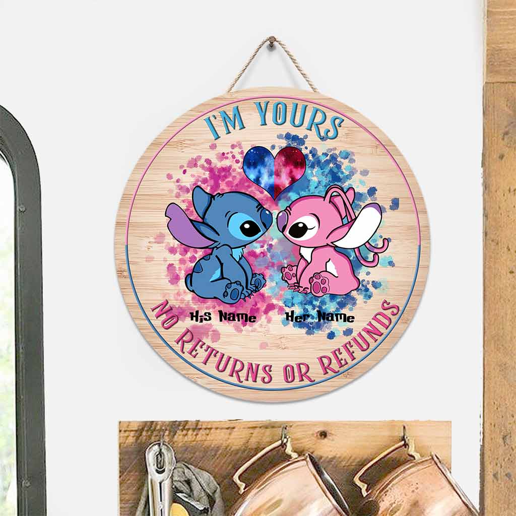 Personalized Round Wood Sign with Custom Names for Couples Round Wood Sign GradoCreations