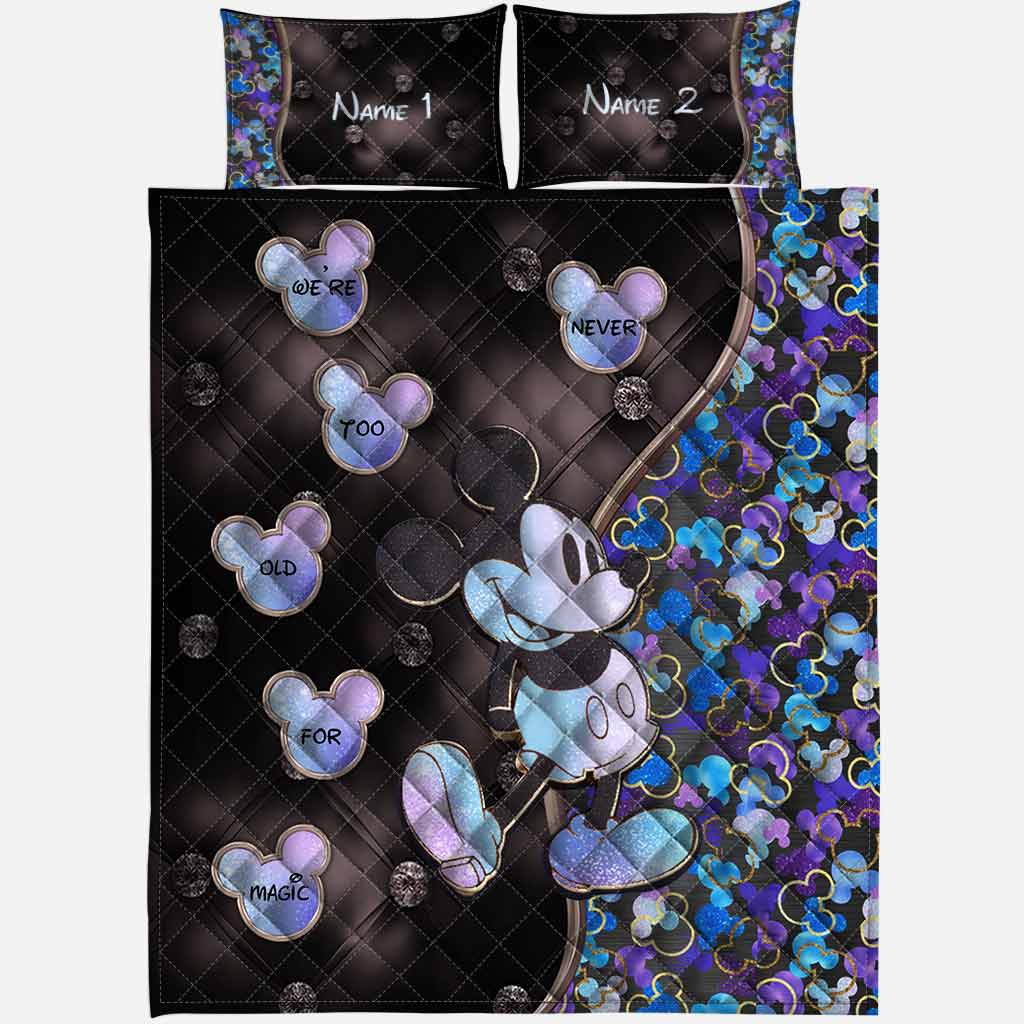 Personalized Mickey Mouse Quilt Set Custom Names 50th Anniversary Gift Quilt Set GradoCreations