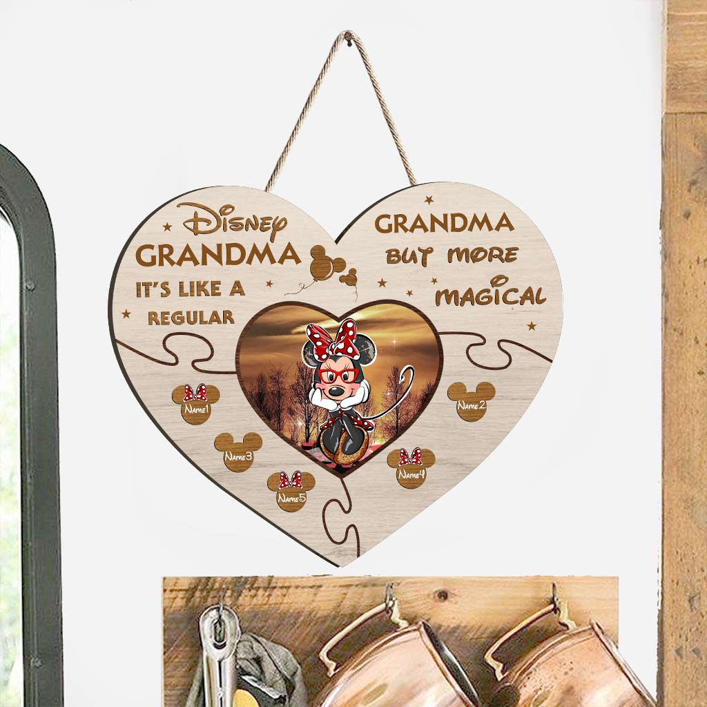Personalized Wooden Heart Sign for Grandma - Custom Name Gift for Mother's Day Wood Sign GradoCreations