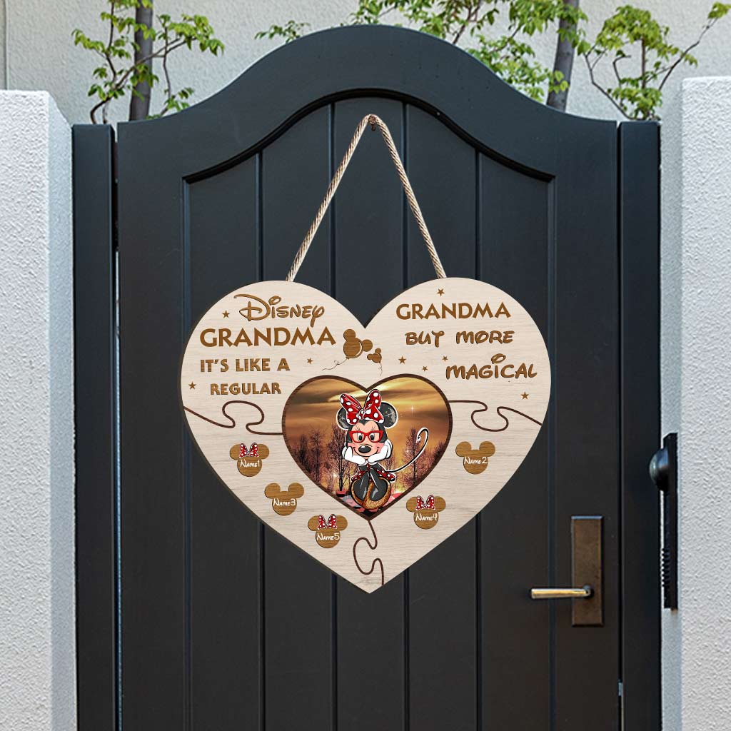 Personalized Wooden Heart Sign for Grandma - Custom Name Gift for Mother's Day Wood Sign GradoCreations