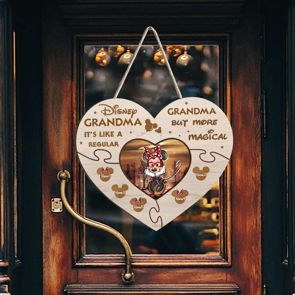 Personalized Wooden Heart Sign for Grandma - Custom Name Gift for Mother's Day Wood Sign GradoCreations