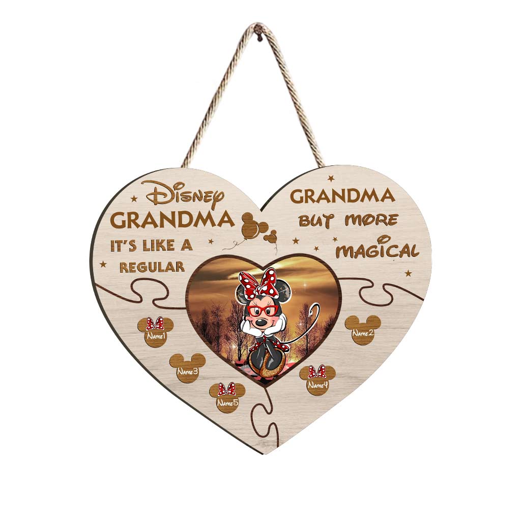 Personalized Wooden Heart Sign for Grandma - Custom Name Gift for Mother's Day Wood Sign GradoCreations