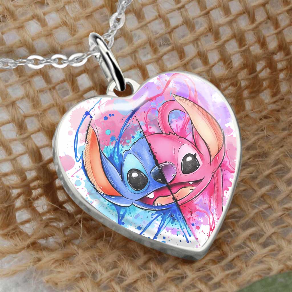 Personalized Heart Pendant Necklace Custom Couple Gift for Disney Fans Heart Pendant Necklace GradoCreations