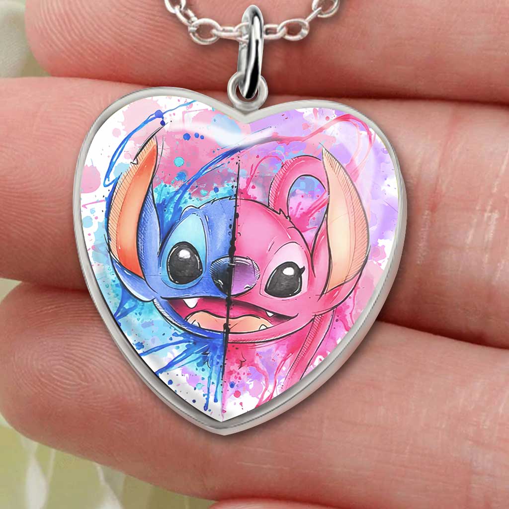 Personalized Heart Pendant Necklace Custom Couple Gift for Disney Fans Heart Pendant Necklace GradoCreations