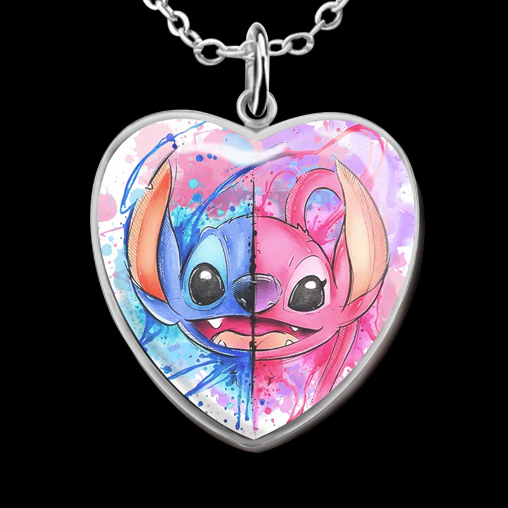 Personalized Heart Pendant Necklace Custom Couple Gift for Disney Fans Heart Pendant Necklace GradoCreations