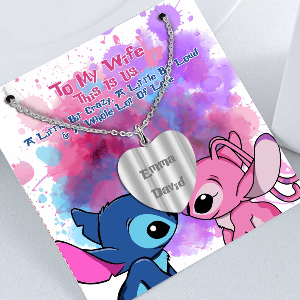 Personalized Heart Pendant Necklace Custom Couple Gift for Disney Fans Heart Pendant Necklace GradoCreations