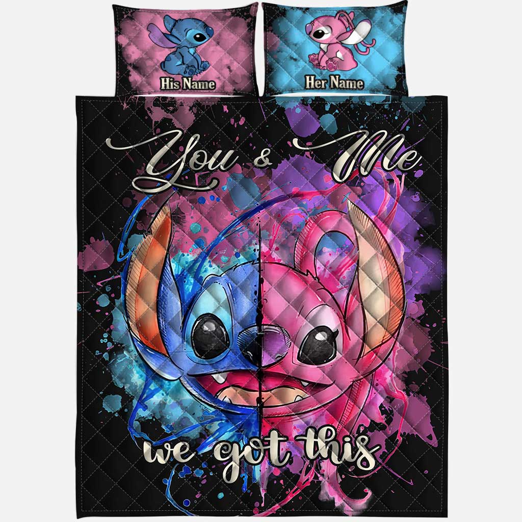 Personalized Ohana Quilt Set Custom Names for Couples Gift Quilt Set GradoCreations