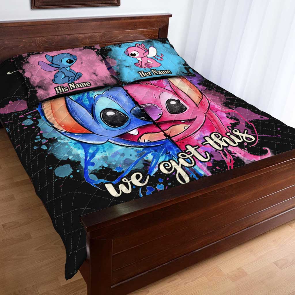 Personalized Ohana Quilt Set Custom Names for Couples Gift Quilt Set GradoCreations