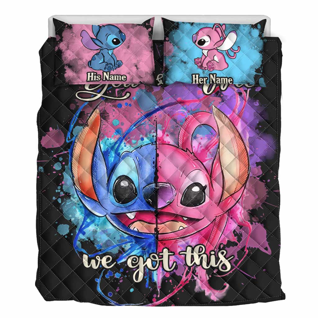 Personalized Ohana Quilt Set Custom Names for Couples Gift Quilt Set GradoCreations
