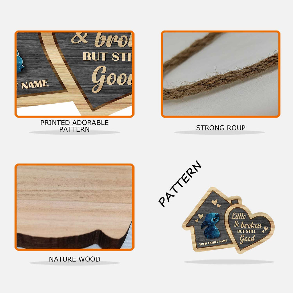 Personalized Family Wood Sign Little & Broken Home Decor Gift Wood Sign GradoCreations