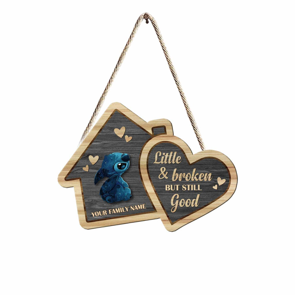 Personalized Family Wood Sign Little & Broken Home Decor Gift Wood Sign GradoCreations