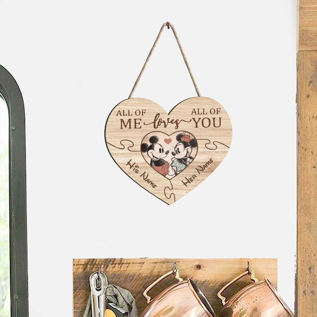 Personalized Heart-Shaped Wood Sign Custom Names Romantic Gift Wood Sign GradoCreations