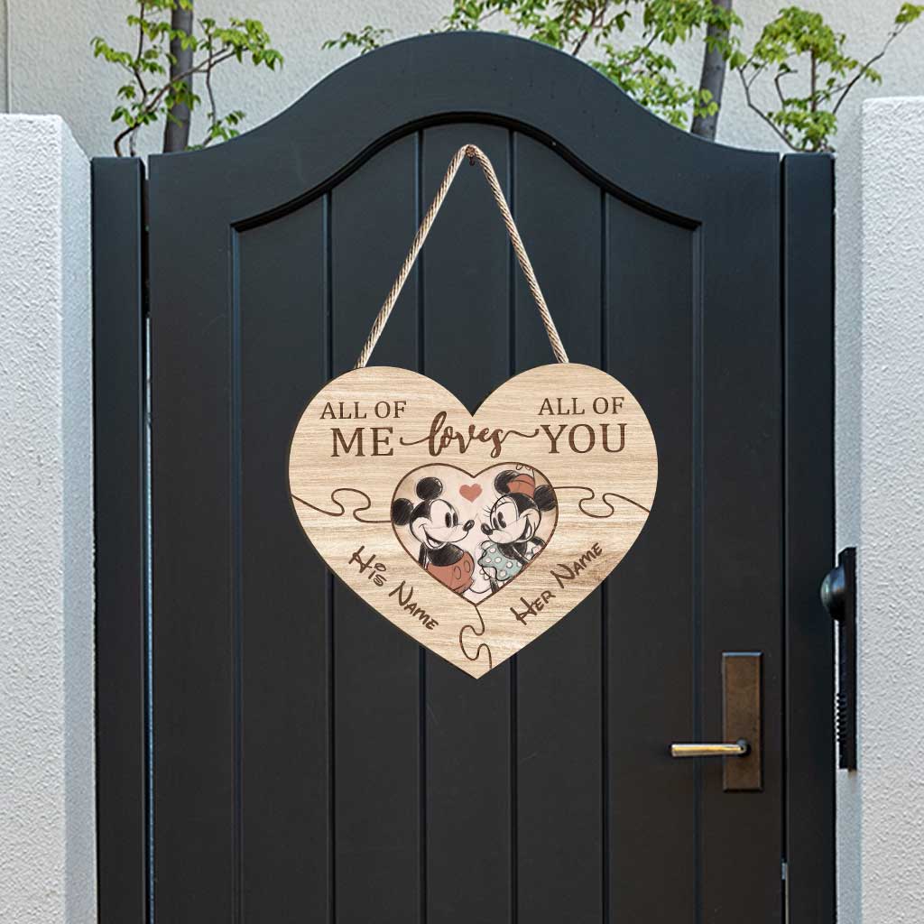 Personalized Heart-Shaped Wood Sign Custom Names Romantic Gift Wood Sign GradoCreations
