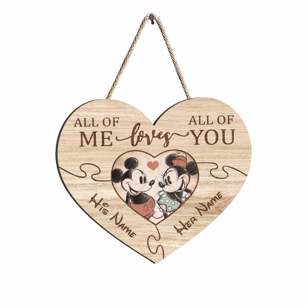 Personalized Heart-Shaped Wood Sign Custom Names Romantic Gift Wood Sign GradoCreations