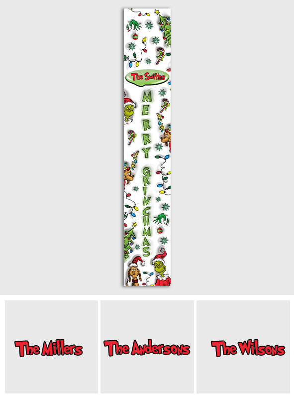 Personalized Merry Grinchmas Table Runner Holiday Decor Gift Table Runner GradoCreations