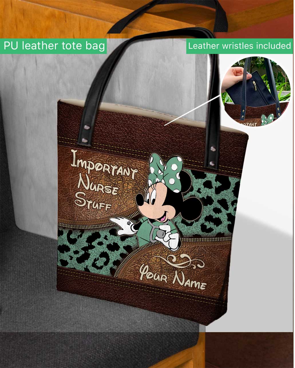Personalized Tote Bag for Nurses with Custom Name Gift Tote Bag GradoCreations