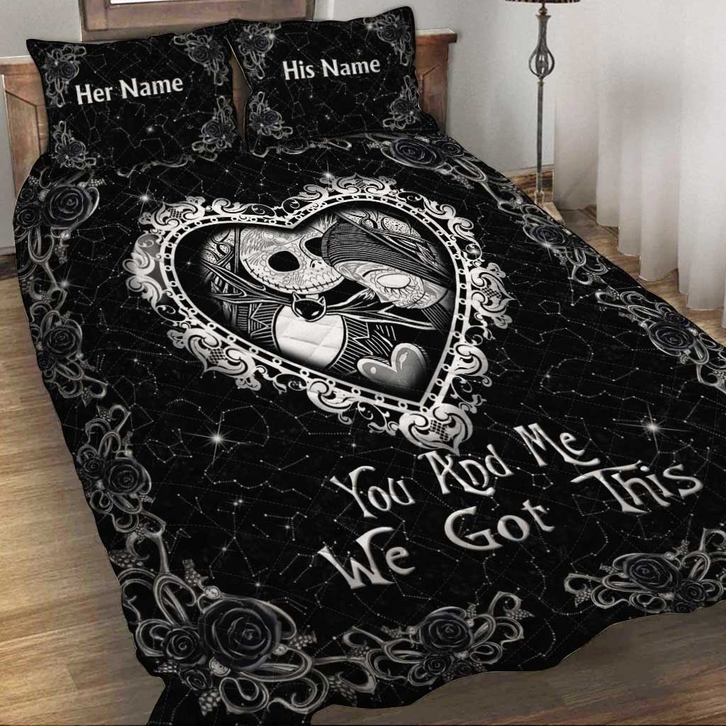 Personalized Nightmare Quilt Set Custom Names for Couples Quilt Set GradoCreations
