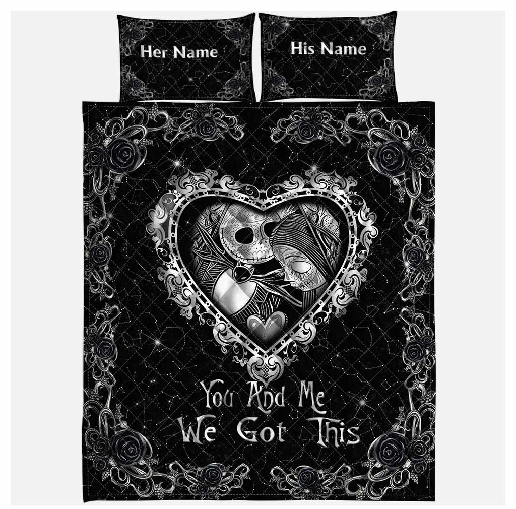 Personalized Nightmare Quilt Set Custom Names for Couples Quilt Set GradoCreations