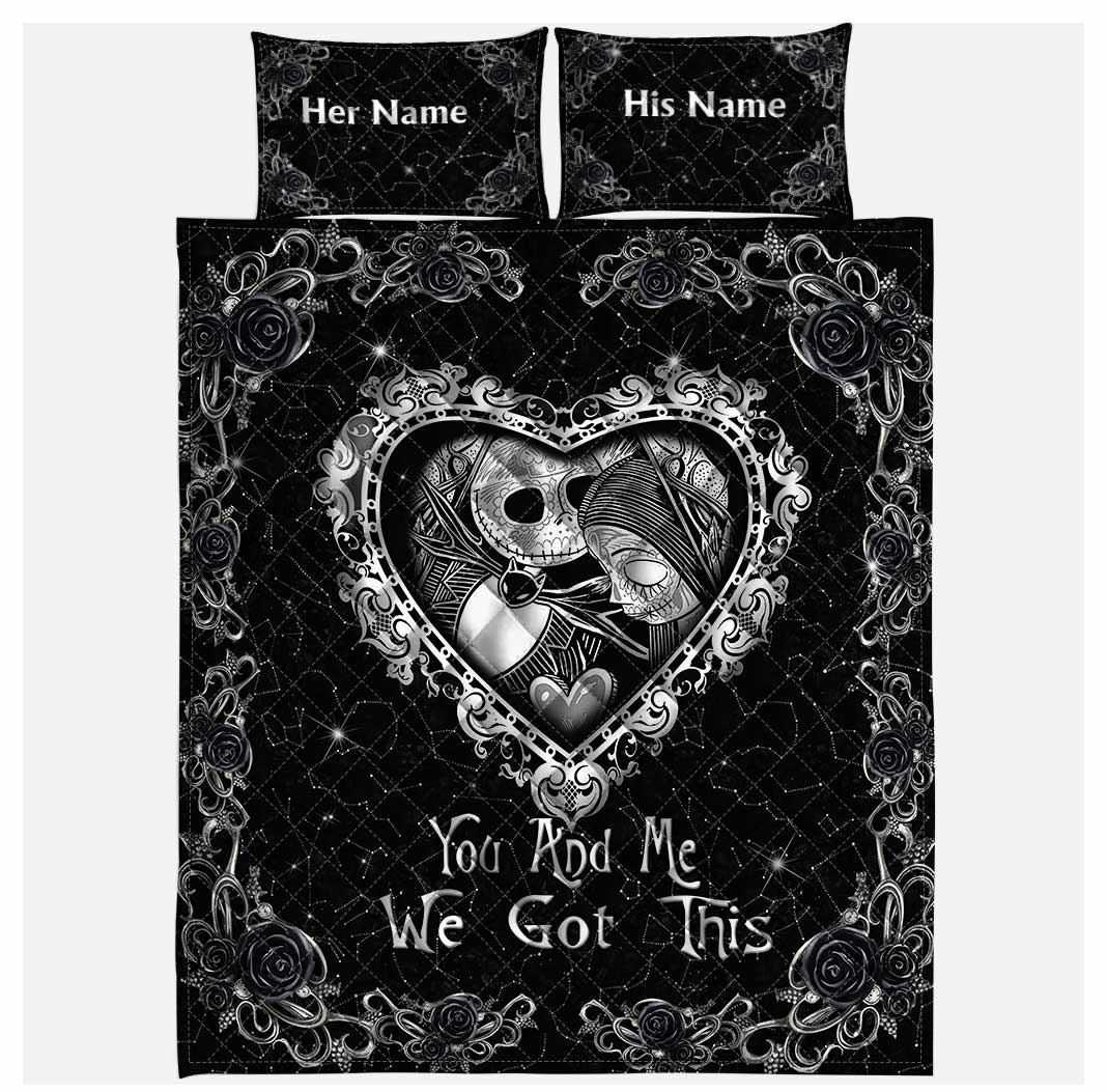 Personalized Nightmare Quilt Set Custom Names for Couples Quilt Set GradoCreations