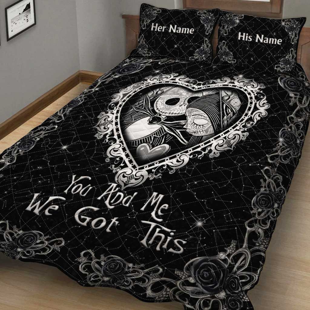 Personalized Nightmare Quilt Set Custom Names for Couples Quilt Set GradoCreations