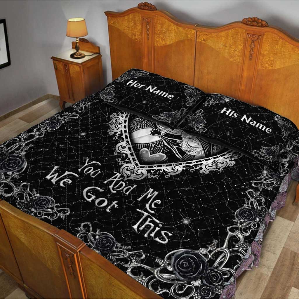 Personalized Nightmare Quilt Set Custom Names for Couples Quilt Set GradoCreations