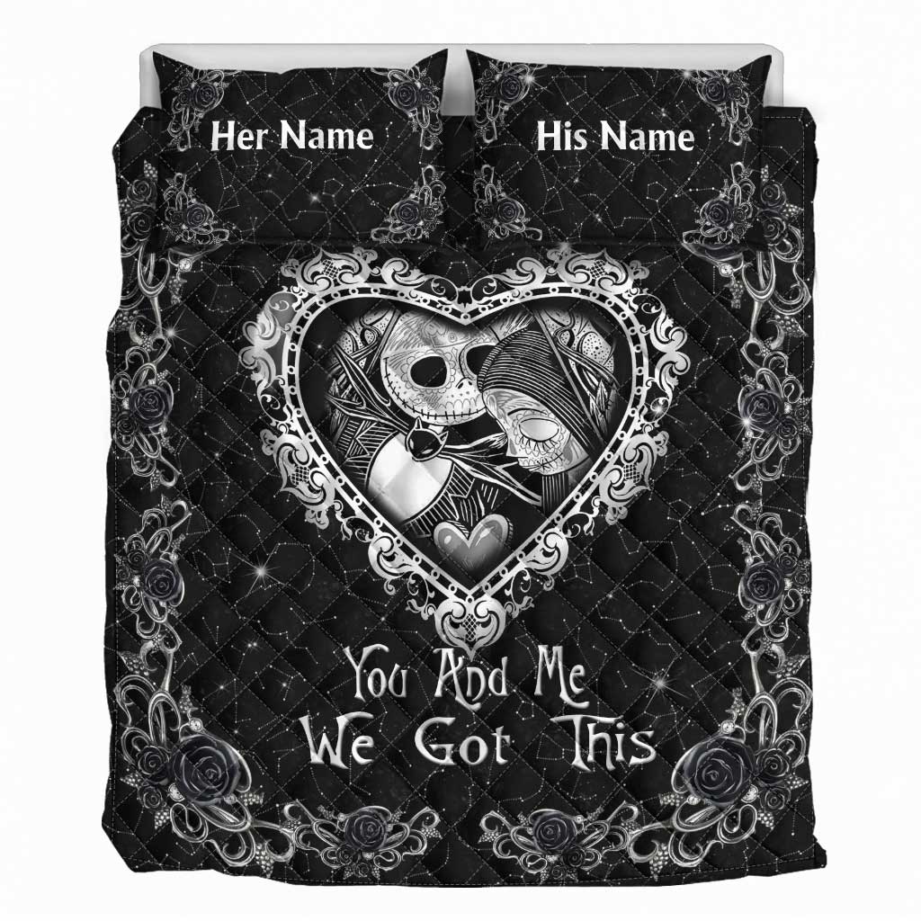 Personalized Nightmare Quilt Set Custom Names for Couples Quilt Set GradoCreations