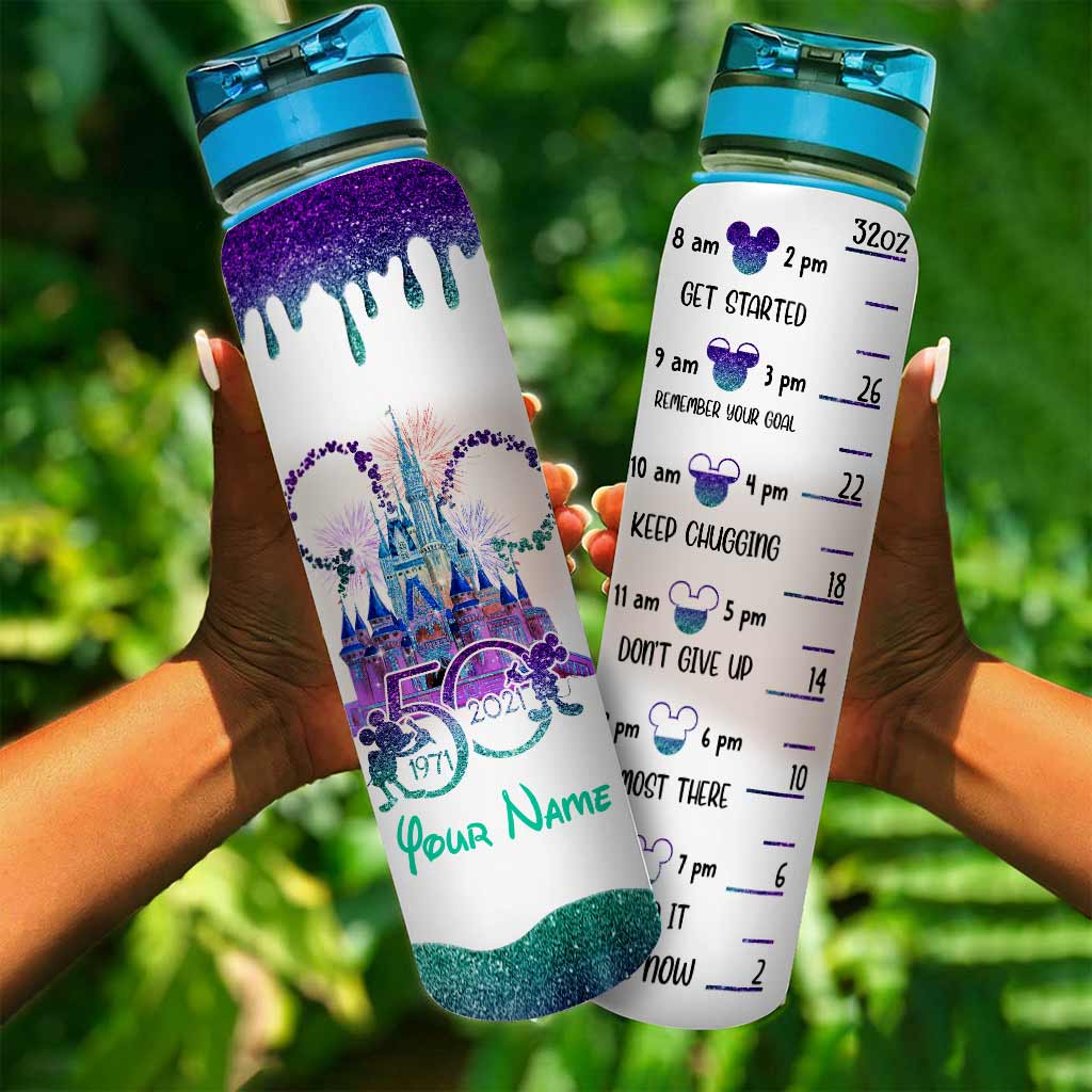 Personalized Water Tracker Bottle Custom Name 50th Birthday Gift Water Tracker Bottle GradoCreations