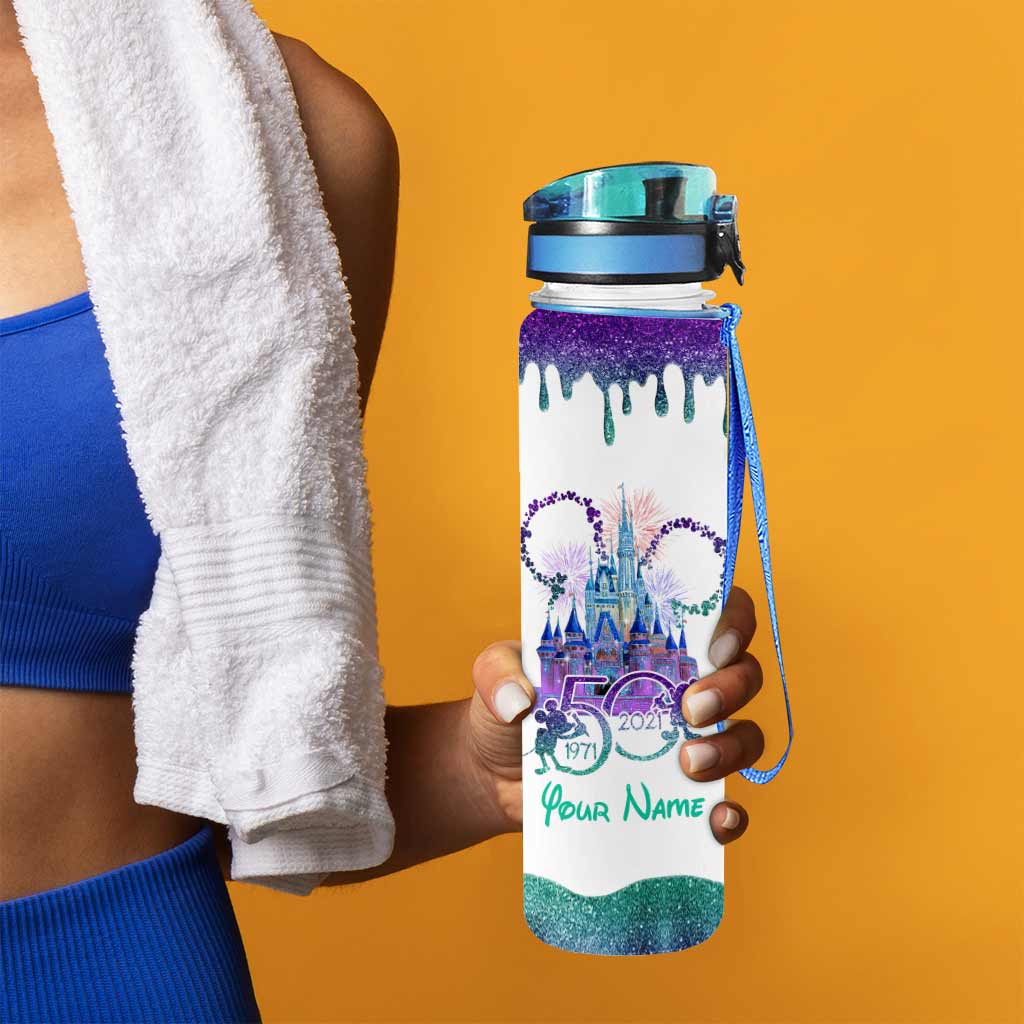 Personalized Water Tracker Bottle Custom Name 50th Birthday Gift Water Tracker Bottle GradoCreations