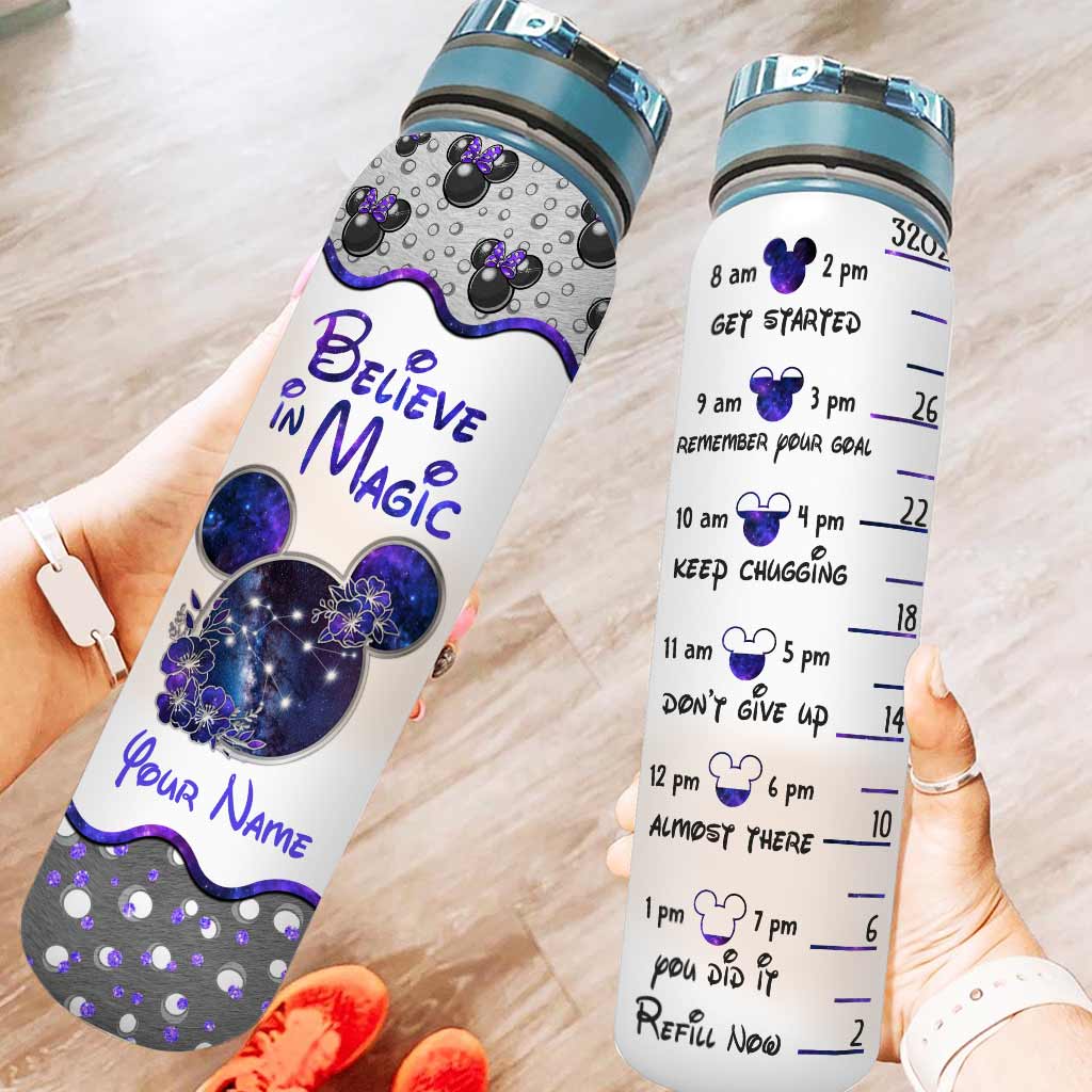 Personalized Water Tracker Bottle for Kids - Believe in Magic Theme Water Tracker Bottle GradoCreations