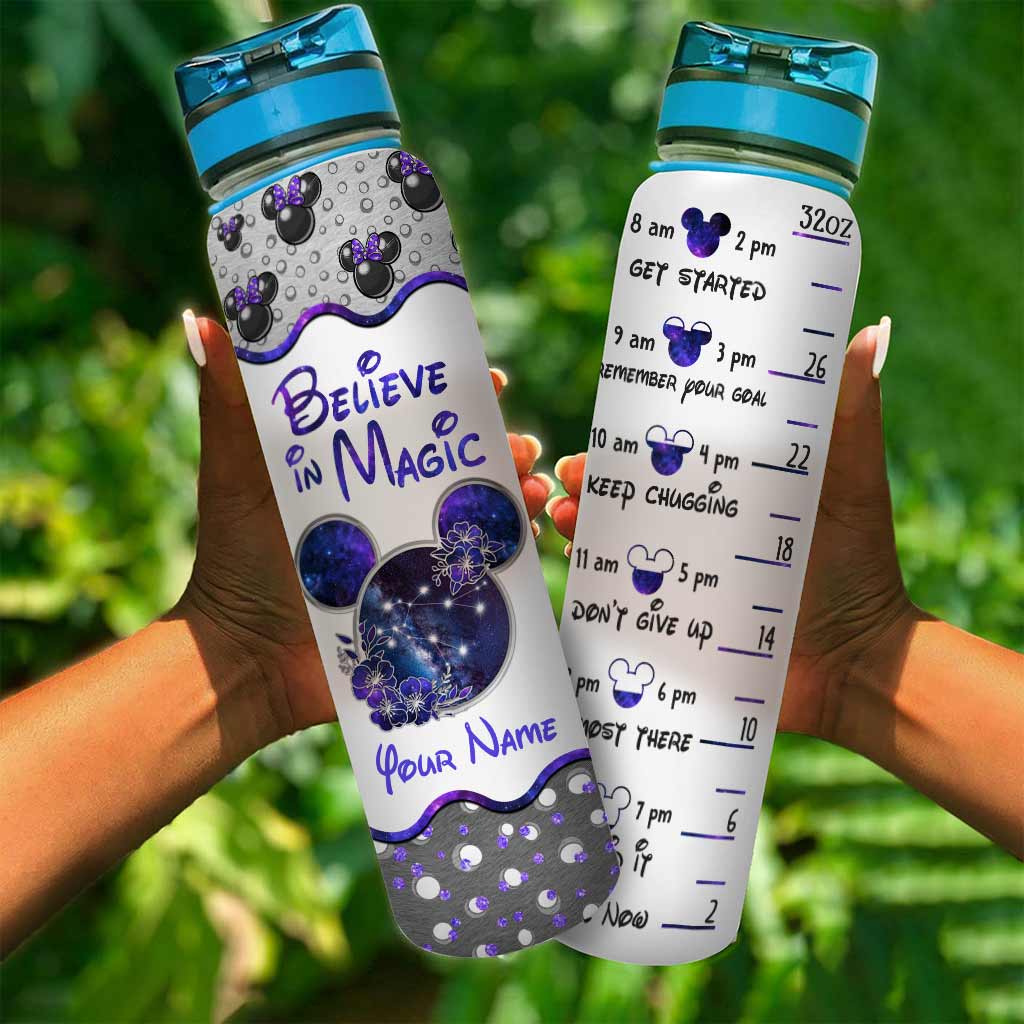 Personalized Water Tracker Bottle for Kids - Believe in Magic Theme Water Tracker Bottle GradoCreations