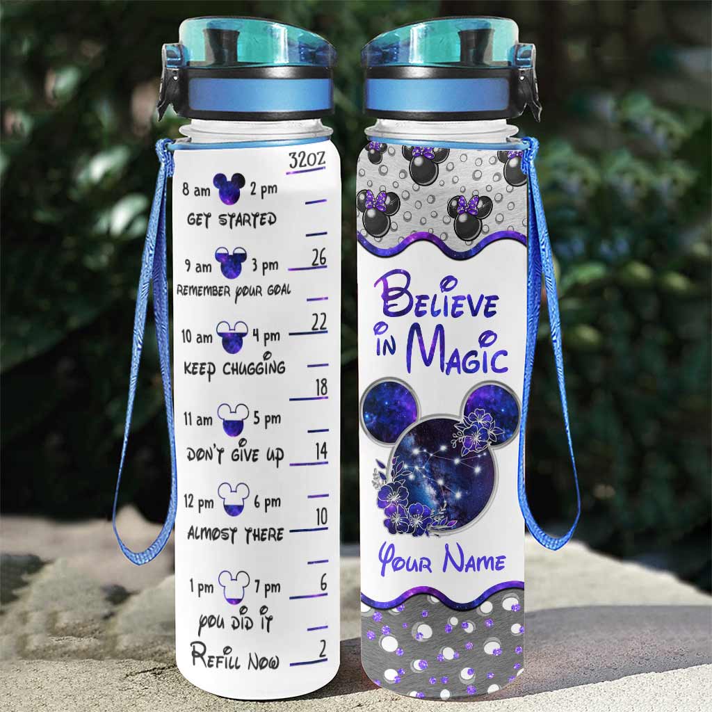 Personalized Water Tracker Bottle for Kids - Believe in Magic Theme Water Tracker Bottle GradoCreations