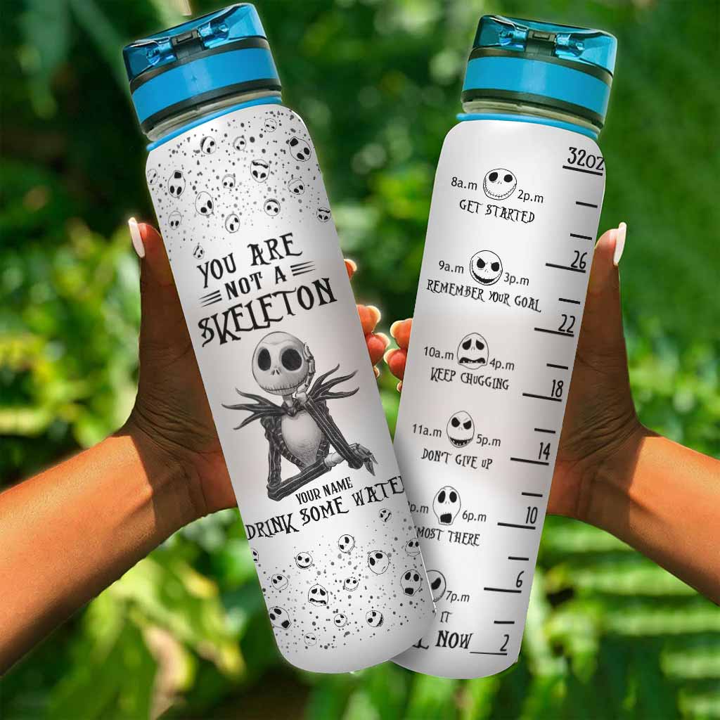 Personalized Nightmare Water Tracker Bottle Custom Name Gift Water Tracker Bottle GradoCreations