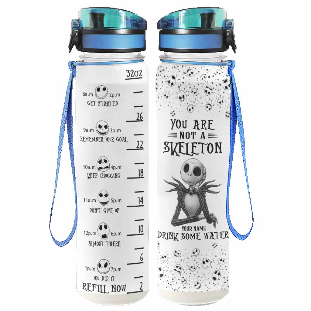 Personalized Nightmare Water Tracker Bottle Custom Name Gift Water Tracker Bottle GradoCreations
