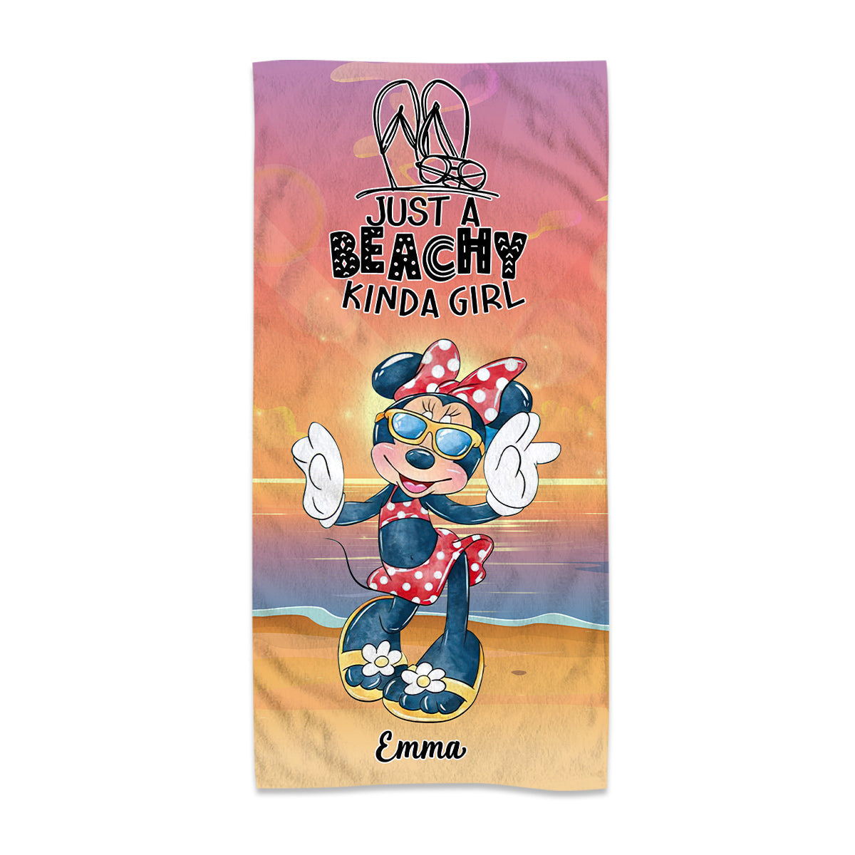 Personalized Beach Towel Just A Beachy Kinda Girl Gift for Her Beach Towel GradoCreations