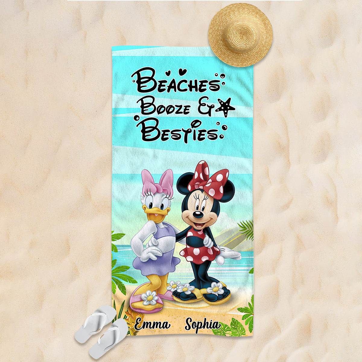 Personalized Mouse Beach Towel Custom Name Gift for Besties Beach Towel GradoCreations