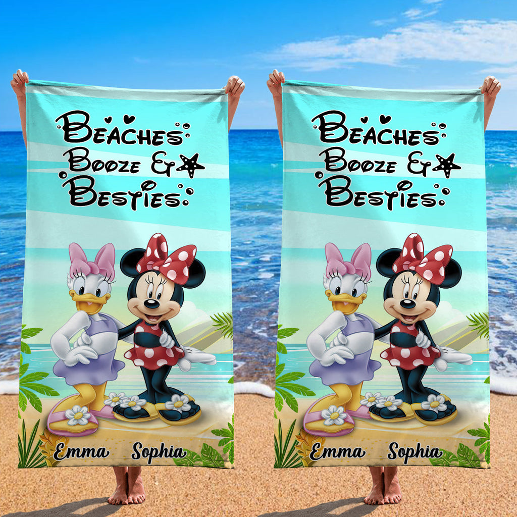 Personalized Mouse Beach Towel Custom Name Gift for Besties Beach Towel GradoCreations