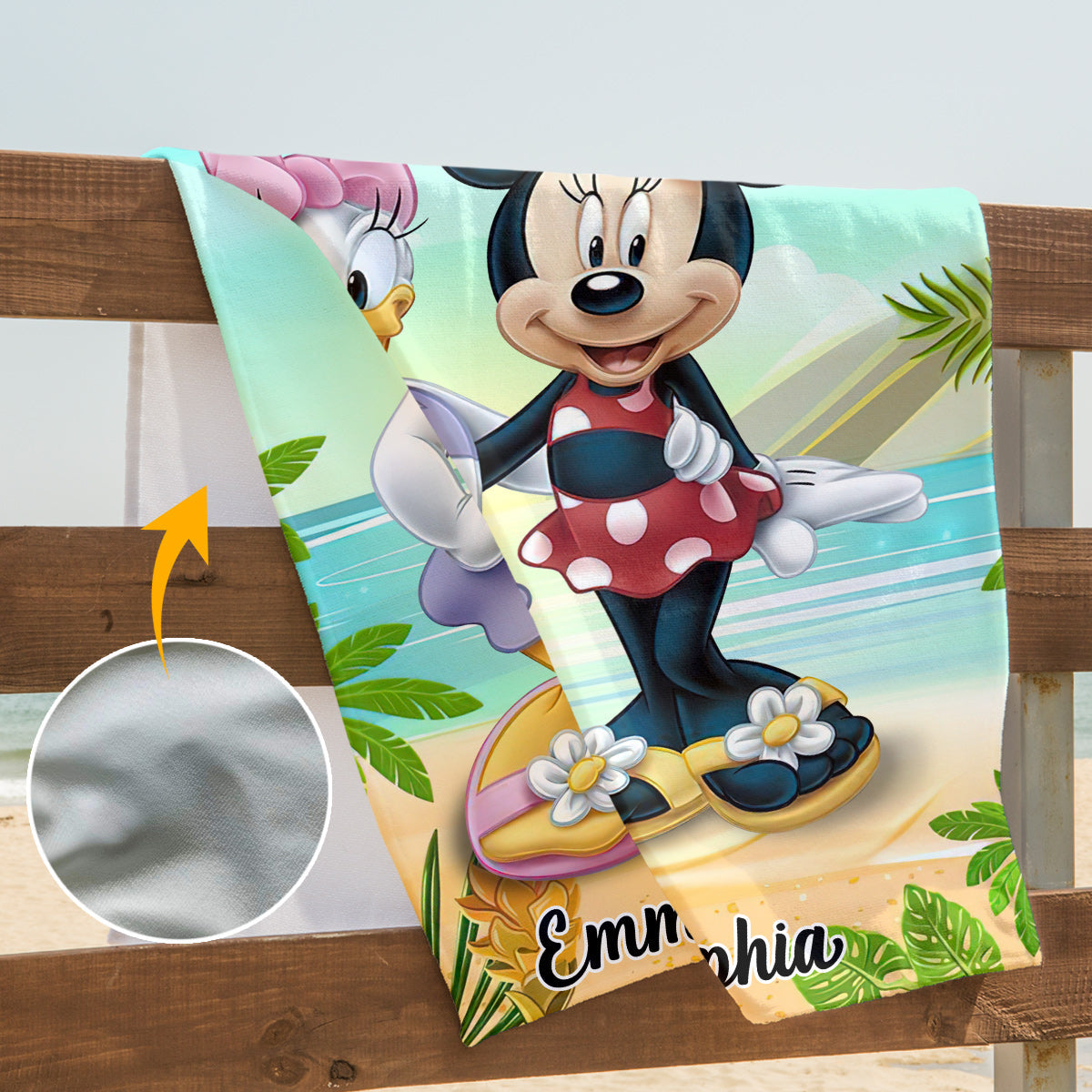 Personalized Mouse Beach Towel Custom Name Gift for Besties Beach Towel GradoCreations