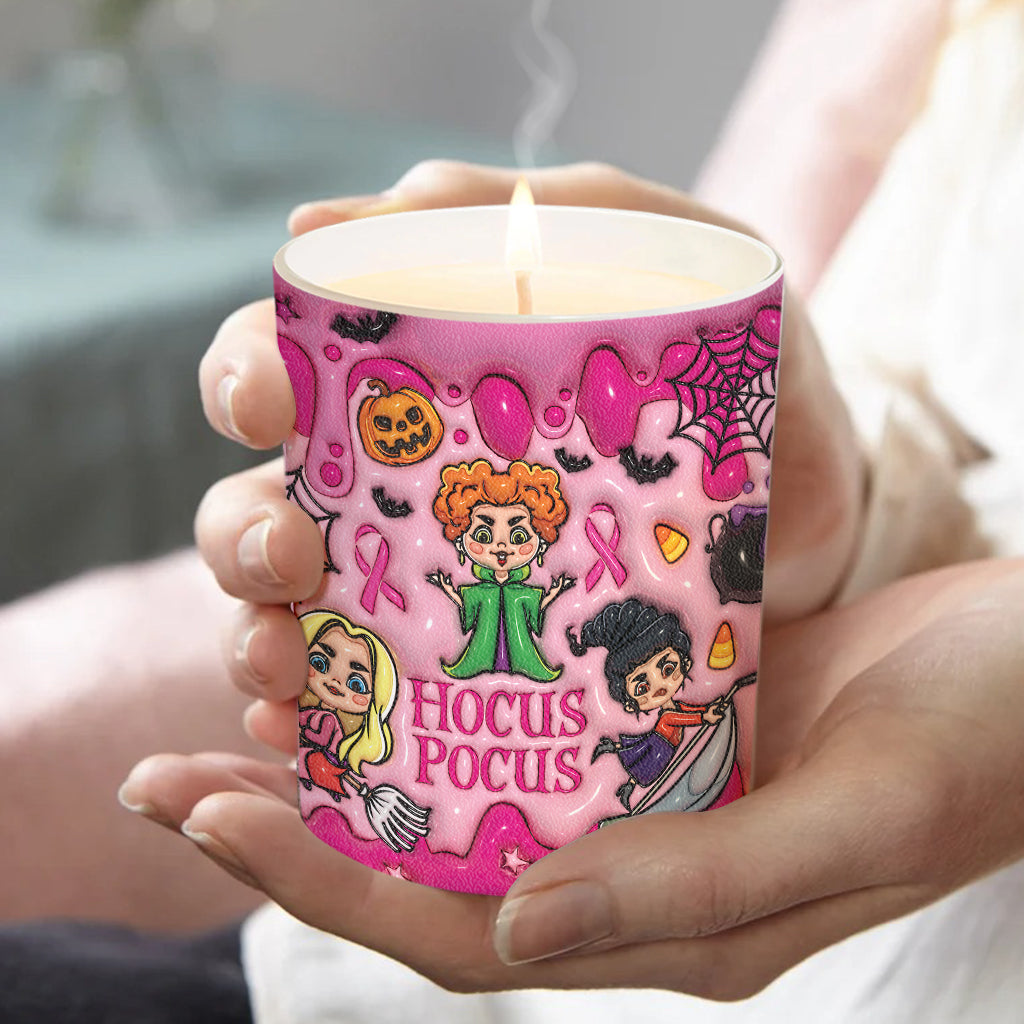 Personalized Breast Cancer Awareness Candle with Wooden Lid | Custom Name Gift Candle With Wooden Lid GradoCreations