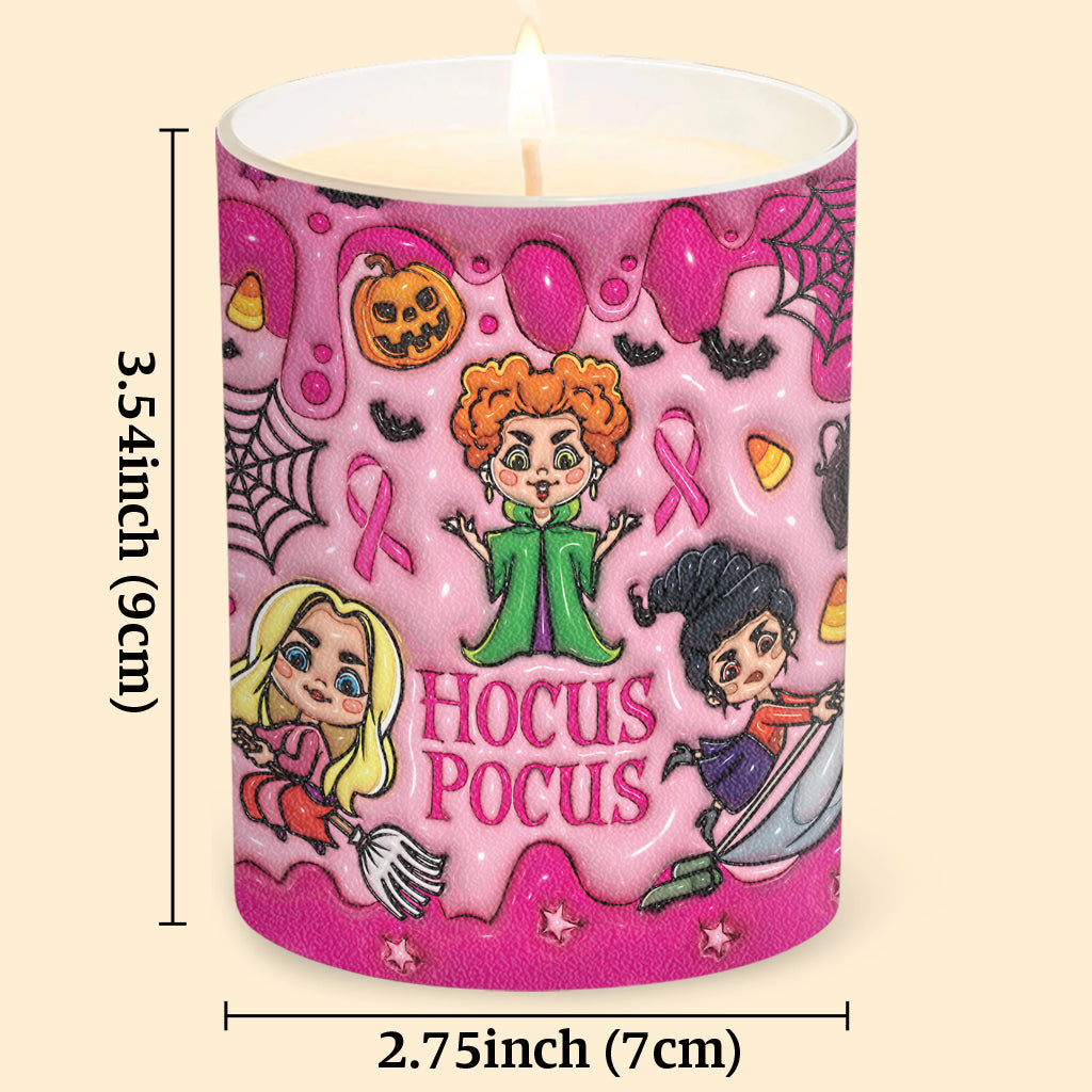Personalized Breast Cancer Awareness Candle with Wooden Lid | Custom Name Gift Candle With Wooden Lid GradoCreations
